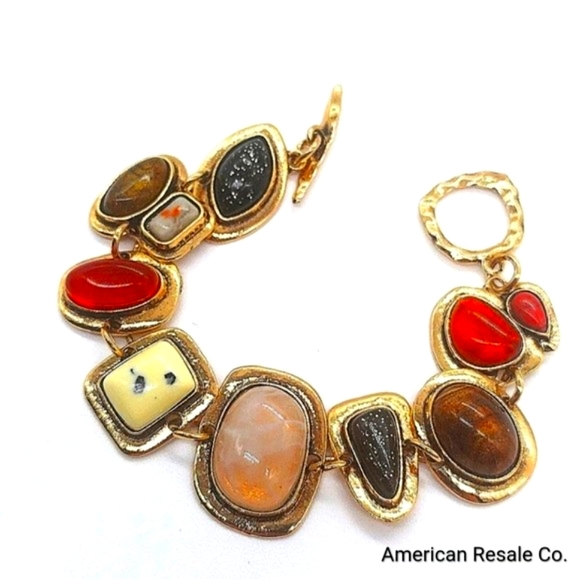 Vintage Style Boho Bracelet, Chunky Bracelet, Statement Bracelet, Gold Bracelet - Picture 2 of 4